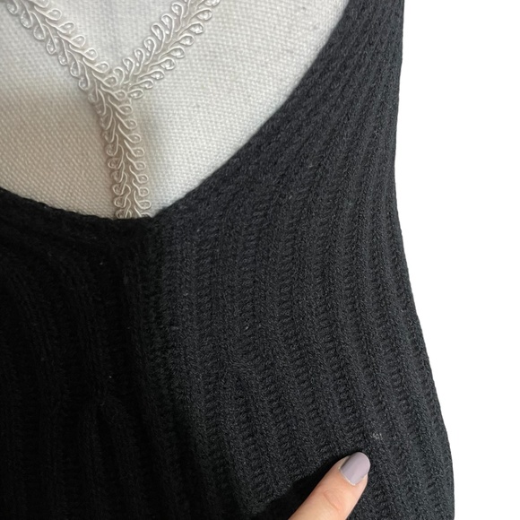 100% Merino Wool Sweater Dress M Sweaterdress One Shoulder A-Line Button RIbbed - Picture 8 of 12
